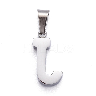 Non-Tarnish 304 Stainless Steel Letter Pendants STAS-H127-J-P-1