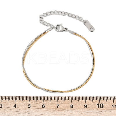 304 Stainless Steel Snake Chain Bracelets for Women BJEW-Z108-01GP-1
