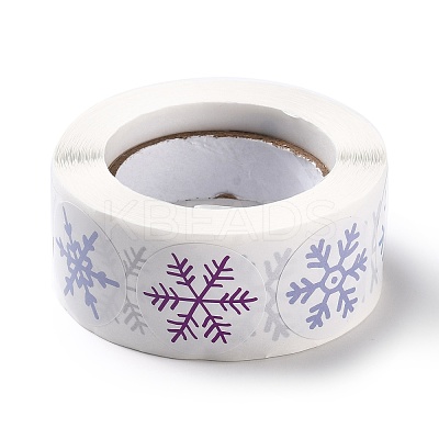 Christmas Themed Flat Round Roll Stickers DIY-B045-04B-1