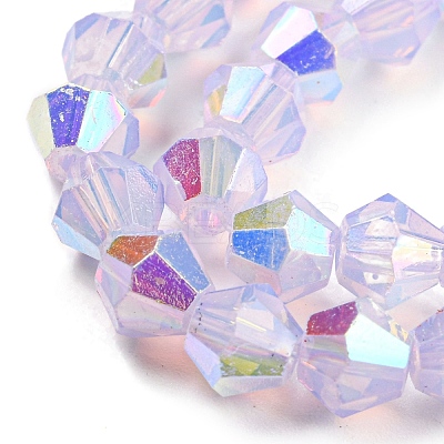 Baking Paint Transparent Glass Beads Strands GLAA-F029-TM6mm-1