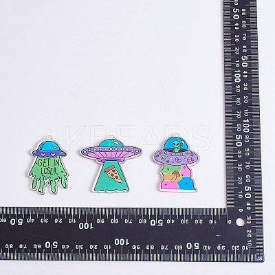 16Pcs 4 Style Alien Theme Colorful Acrylic Pendants FIND-SZ0002-97-1