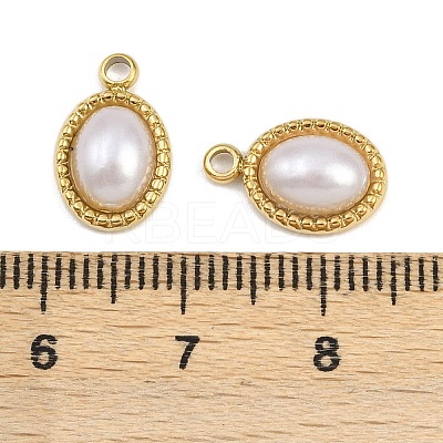 304 Stainless Steel ABS Imitation Pearl Charms STAS-Z166-21C-G-1
