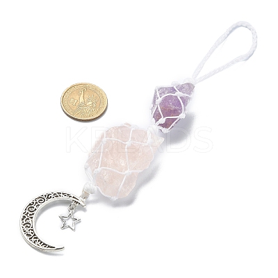 Nuggets Natural Gemstone Pocket Pendant Decorations HJEW-JM00994-01-1