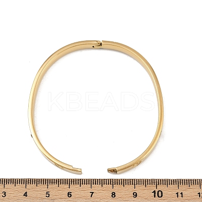 201 Stainless Steel with Rhinestone Bangles for Women LS-BJEW-B138-04G-1