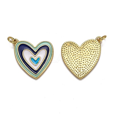 Brass Enamel Pendants KK-B029-01G-B-1