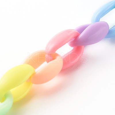 Rainbow Color Acrylic Phone Case Chain HJEW-JM00476-1