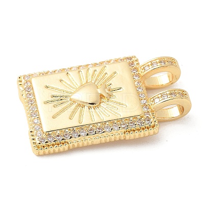 Brass Micro Pave Cubic Zirconia Pendants KK-U053-20G-05-1