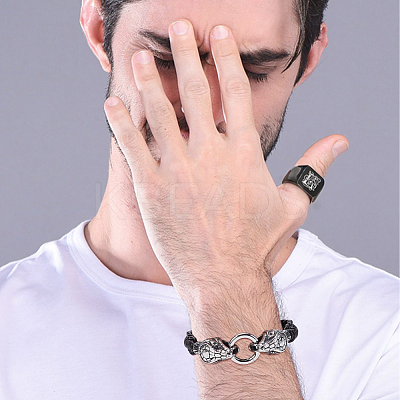 2 Sets 2 Styles Tibetan Style 304 Stainless Steel Spring Gate Rings FIND-PH0025-51A-1