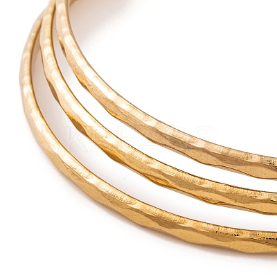 7Pcs PVD Vacuum Plating 304 Stainless Steel Textured Ring Bangles Set for Women BJEW-A011-11B-G-1