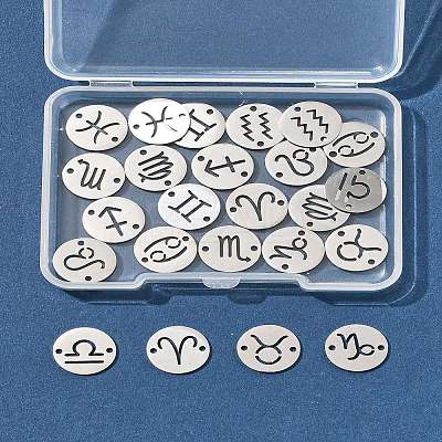24Pcs 12 Styles 201 Stainless Steel Links/Connectors STAS-FS0001-98-1