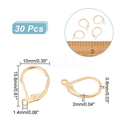 30Pcs Brass Leverback Earring Findings KK-AR0002-80-1
