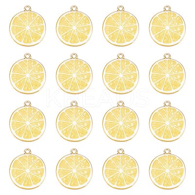 40Pcs Light Gold Plated Alloy Enamel Pendants ENAM-SC0003-62-1