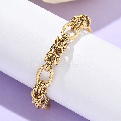 304 Stainless Steel Ovel Link Chain Bracelets for Women BJEW-U038-02G-1