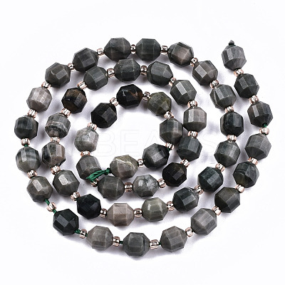 Natural Green Wood Lace Stone Wooden Jasper Beads Strands G-S362-054A-1