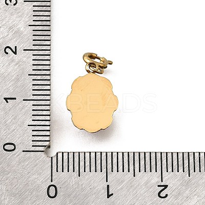 304 Stainless Steel Pave Natural Carnelian(Dyed & Heated) Horse Eye Pendant Decoration STAS-H202-23G-1