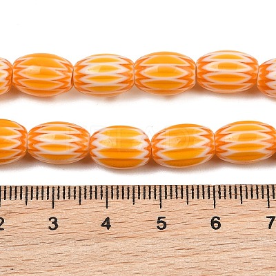 Handmade Millefiori Glass Oval Bead Strands LK-Z001-01B-05-1