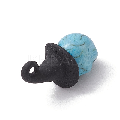 Synthetic Turquoise Dyed Pendants PALLOY-TA00114-1