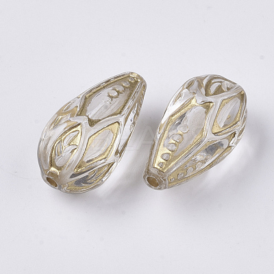 Transparent Plating Acrylic Beads X-PACR-T011-03-1