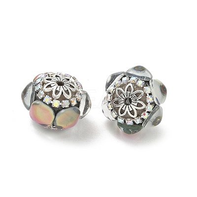 Acrylic Rhinestone Rondelle Beads CLAY-NH0003-02AS-08-1