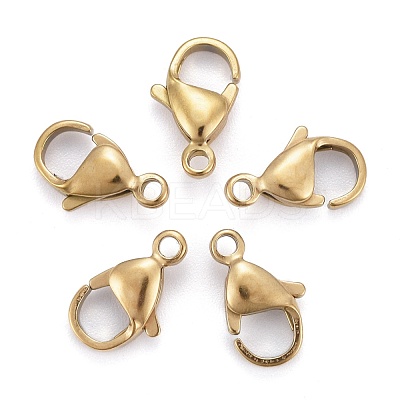 Ion Plating(IP) 304 Stainless Steel Lobster Claw Clasps X-STAS-H353-D-02G-1