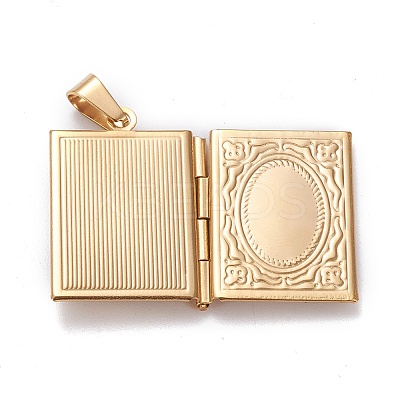304 Stainless Steel Locket Pendants X-STAS-K197-02G-1