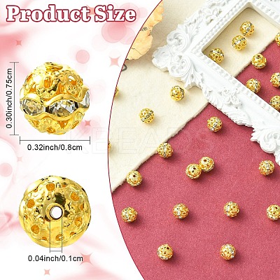 30Pcs Alloy Rhinestone Beads FIND-YW0009-05-1