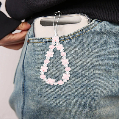 1Pc Acrylic Beaded Mobile Straps HJEW-LP0002-18C-1