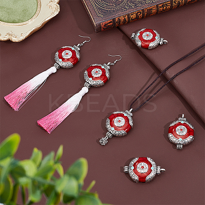 6Pcs Ethnic Style Zinc Alloy with Resin Connector Charms FIND-PH0028-05A-1