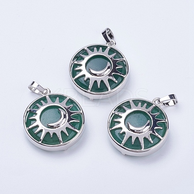 Natural Green Aventurine Pendants G-K234-B01-1