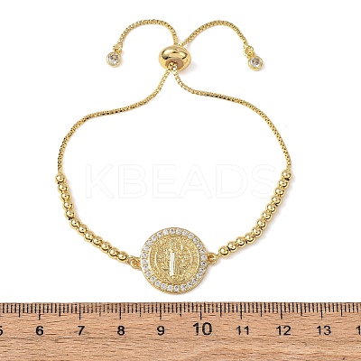 Brass Micro Pave Clear Cubic Zirconia Slider Bracelets for Women BJEW-G768-01G-1