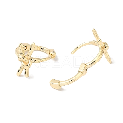 knot Brass Hoop Earrings for Women EJEW-U008-09G-1