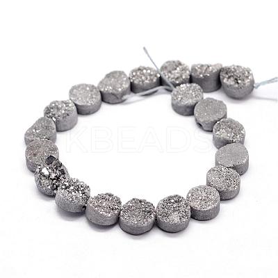 Electroplated Natural & Dyed Druzy Agate Bead Strands G-N0169-004D-01-1
