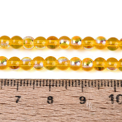 Electroplate Transparent Glass Beads Strands EGLA-Q132-4MM-A18-1