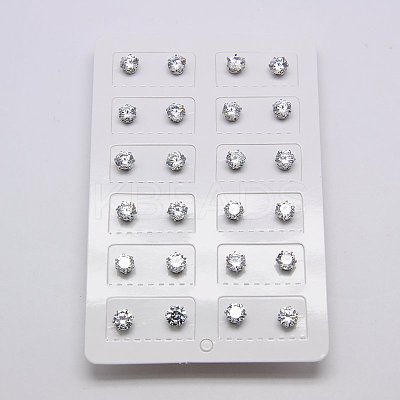 Cubic Zirconia Ear Studs LS-STAS-E051-3H-1