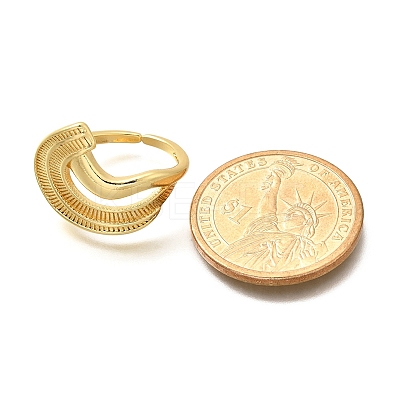 Adjustable Rack Plating Brass Finger Rings for Women RJEW-M028-33G-1