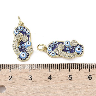 Real 18K Gold Plated Brass Micro Pave Cubic Zirconia Pendants KK-L209-073G-01-1