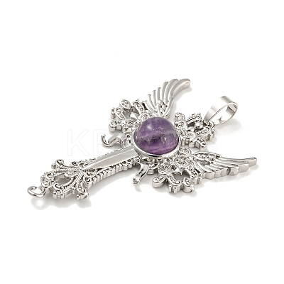 Natural Amethyst Big Pendants G-G009-01P-14-1