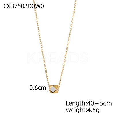 Polygon with Rhombus 304 Stainless Steel Shell Pendant Necklaces STAS-OY009-39G-1