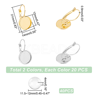 DIY Blank Dome Earring Making Kit STAS-UN0047-79-1