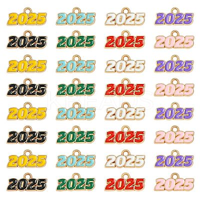 80Pcs 8 Colors Alloy Enamel Pendants ENAM-CJ0006-86-1