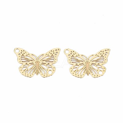 Rack Plating 304 Stainless Steel Filigree Connerctor Charms LS-STAS-T057-48G-1