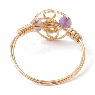 Natural Apatite & Garnet & Amethyst & Citrine Finger Rings RJEW-JR00801-1