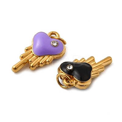 304 Stainless Steel Enamel Pendants STAS-B097-24G-1