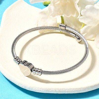 Tarnish Resistant 316 Surgical Stainless Steel Torque Bangles BJEW-D437-A37-P-1