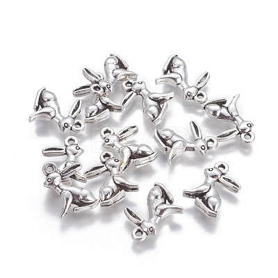 Tibetan Style Alloy Rabbit Pendants X-TIBEP-1437-AS-LF-1