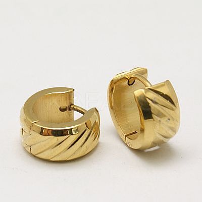 Fashion 304 Stainless Steel Huggie Hoop Earrings EJEW-G124-M15-1