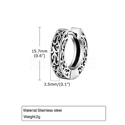 304 Stainless Steel Hoop Earrings for Men WGA52BD-01-1