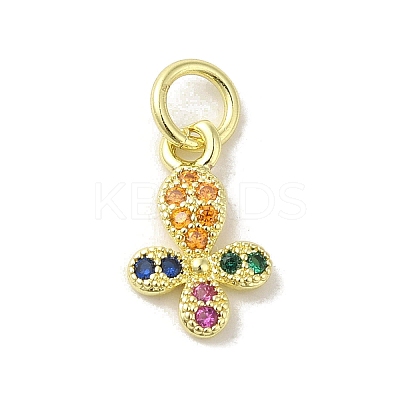 Brass Micro Pave Cubic Zirconia Charms KK-M283-20G-02-1