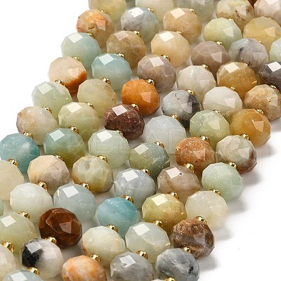 Natural Flower Amazonite Beads Strands G-P573-A66-10x6mm-1