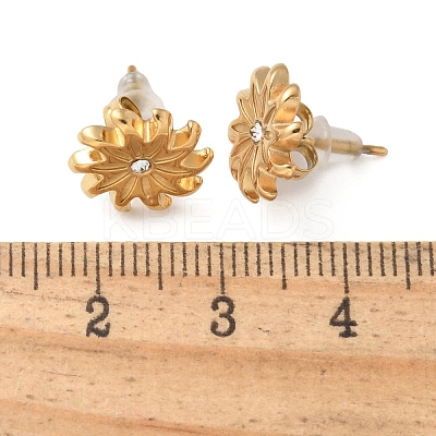 304 Stainless Steel Rhinestone Stud Earrings for Women STAS-Z117-13G-1